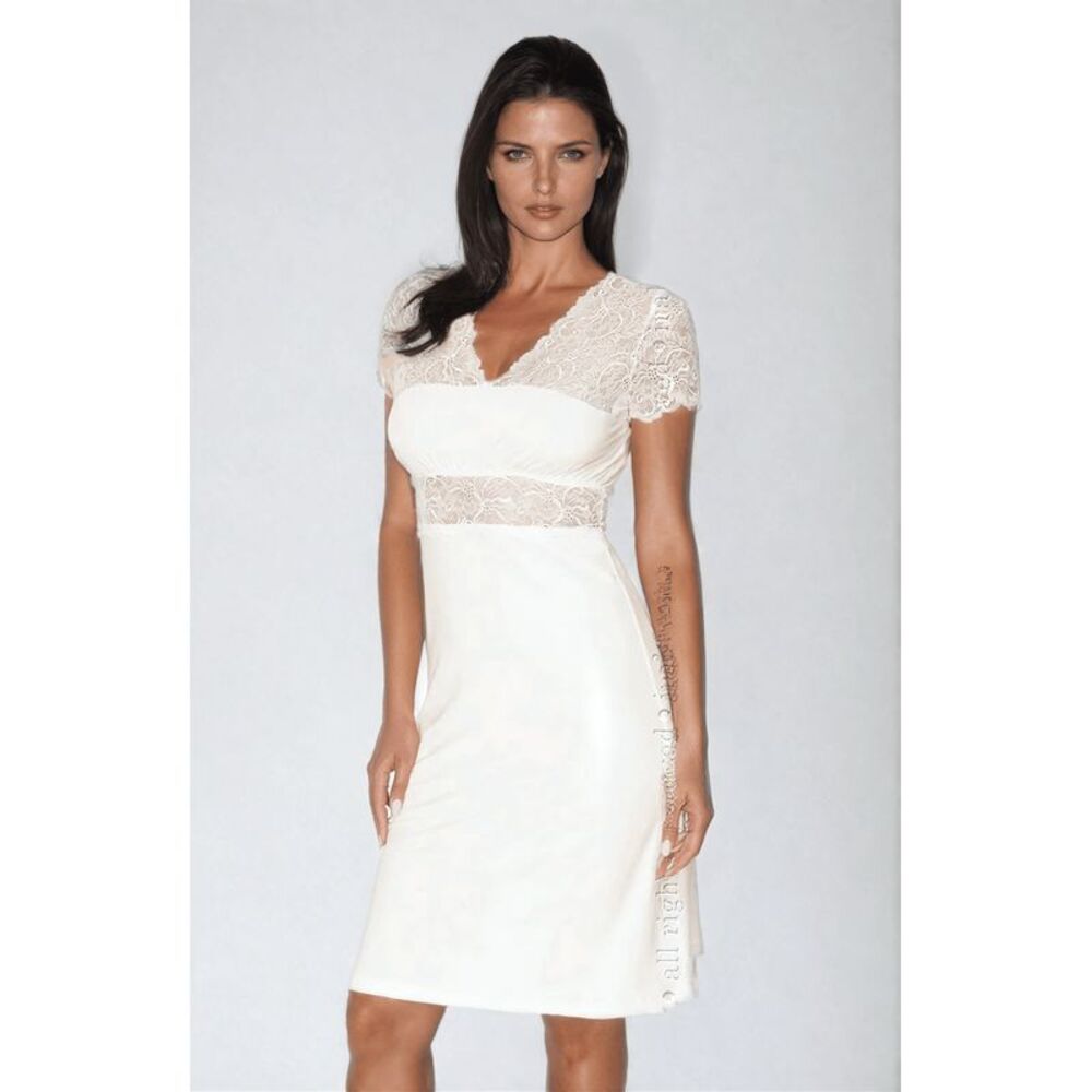 Irall Cameron NightdressShort Sleeve VNeck Women Cream Nightwear